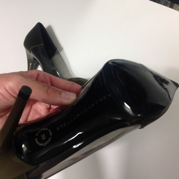 Stella McCartney Vegetarian Friendly Green Heels - Picture 6 of 9